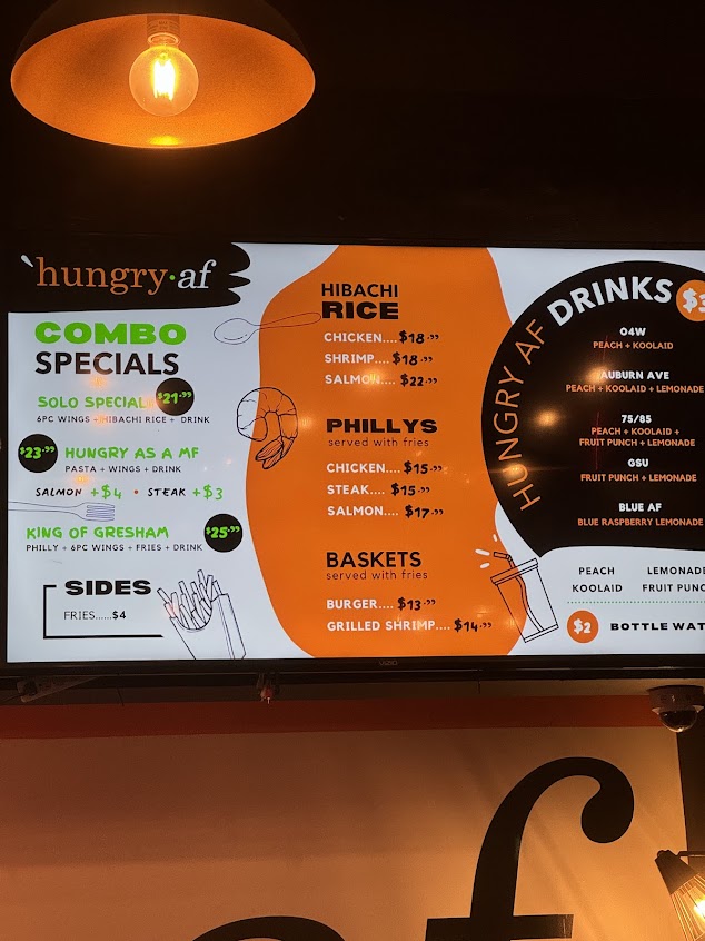 Hungry AF Downtown Restaurant Menu – Downtown Atlanta Eats